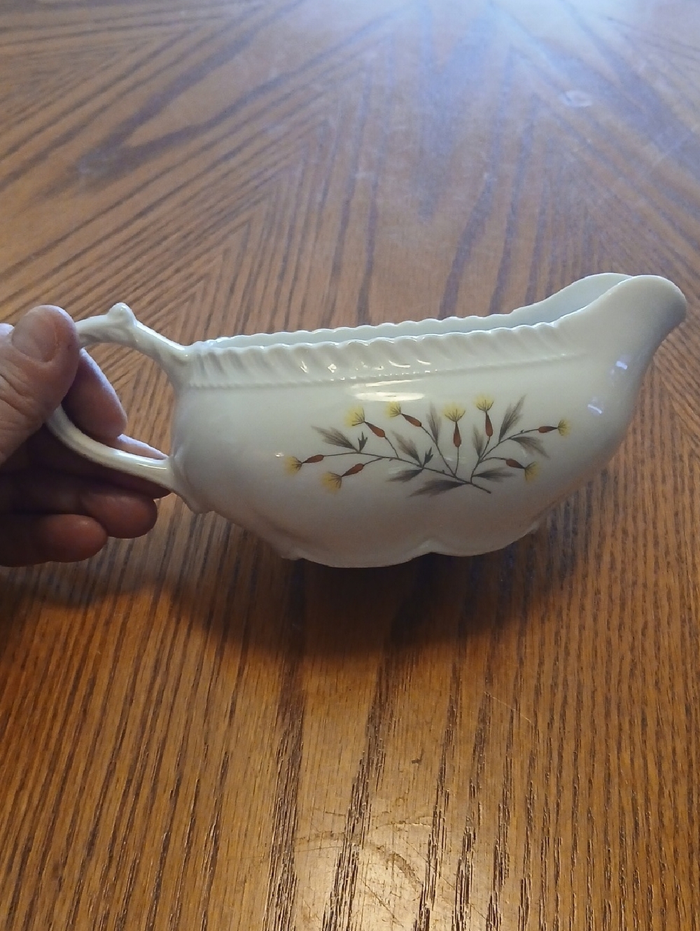 Harker China Translucent Gravy Boat-St John's Wort Pattern